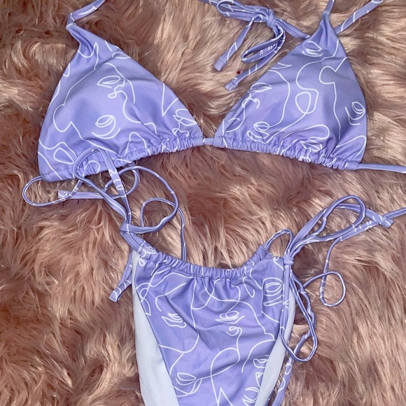 Purple two piece bathing suit - Picture 1 of 1